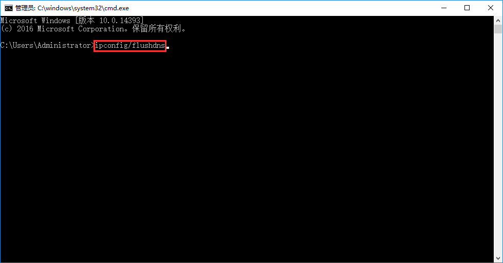 输入“ipconfig/flushdns”