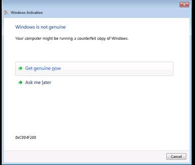 微软承认Windows 7升级更新汇总后显示“非正版”错误